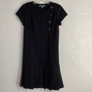 Catherine Malandrino Black Buttoned Mini Dress